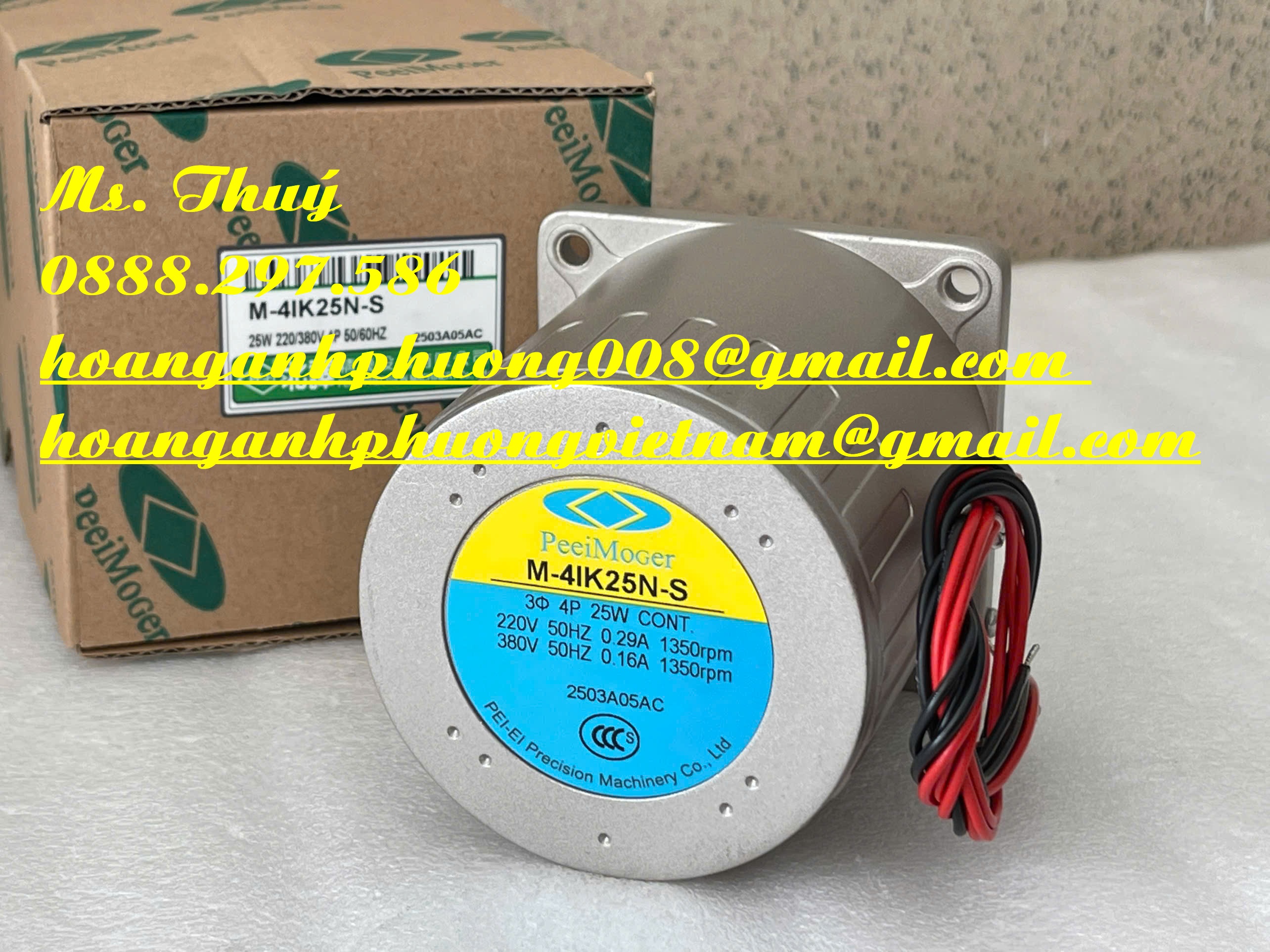 Động cơ Đài Loan Peei Moger M-4IK25N-S -  Mới 100%